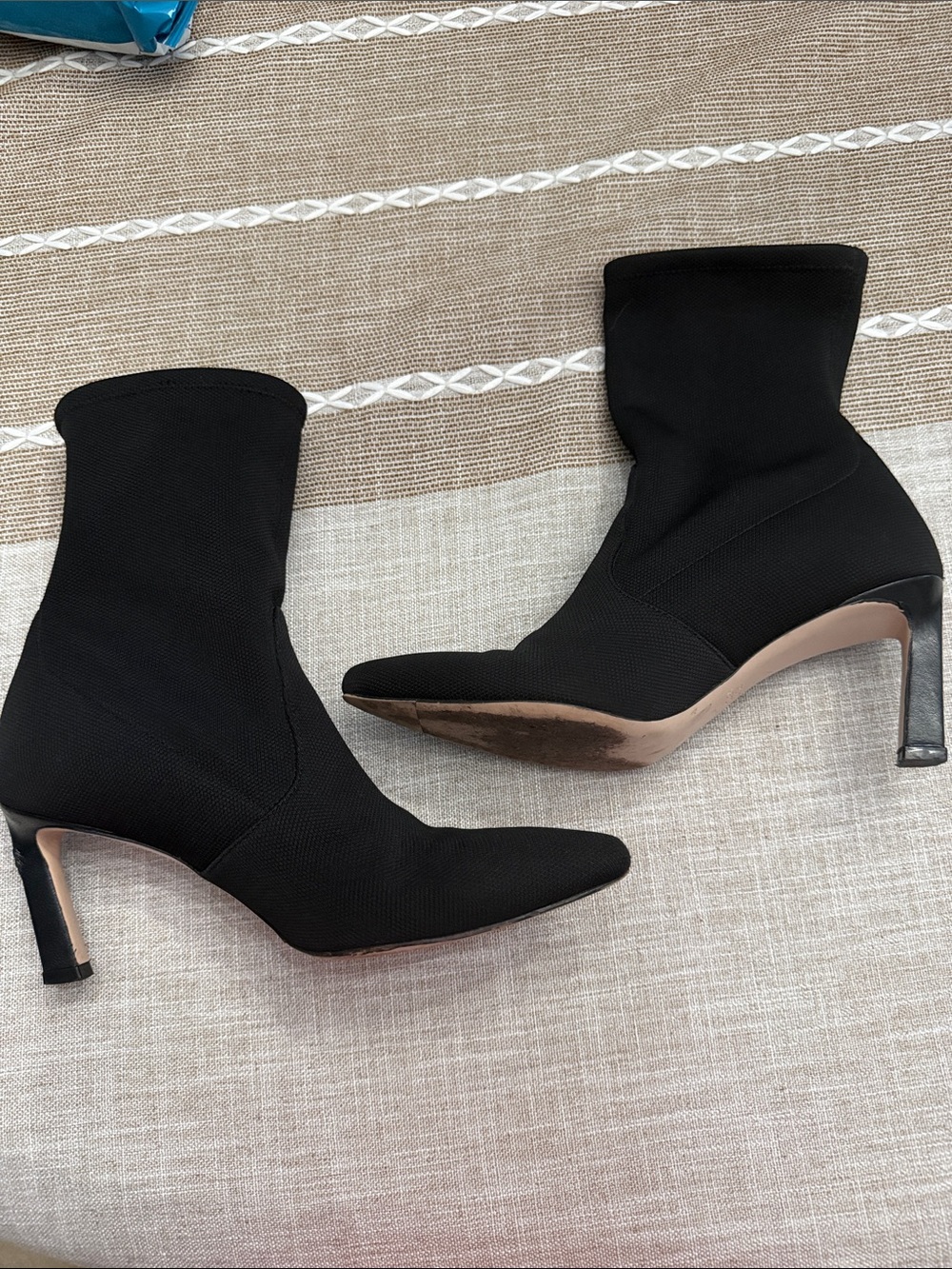 Stuart Weitzman Black Stretch Sock Ankle Booties